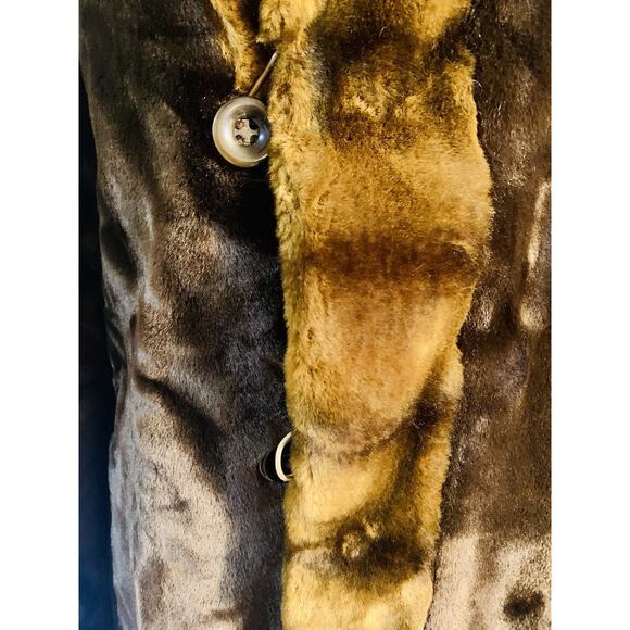 Dennis Basso Reversible Faux Fur Coat Women’s 2X Brown Hooded Long Jacket NWT - Picture 4 of 7